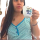 A pretty, Hispanic girl drinks her morning coffee then rushes to the bathroom to take a shit while sitting on a toilet. Pooping sounds and pissing is heard. She rinses her ass with a cup of water when done. Over 9 minutes.